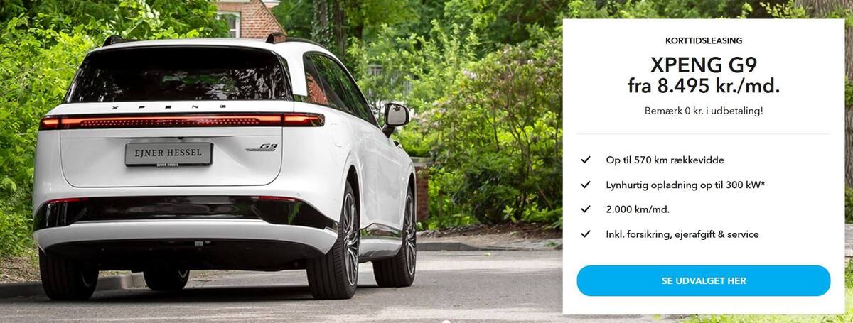 Korttidsleasing af XPENG G9: En fleksibel løsning